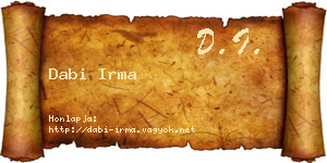 Dabi Irma névjegykártya